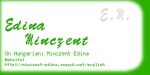 edina minczent business card